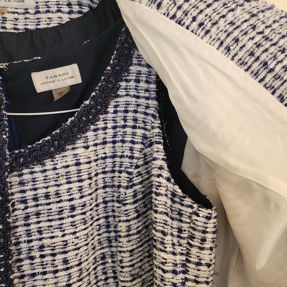 Tahari Bouclé Topper Jacket & Sheath Dress - Picture 4 of 15